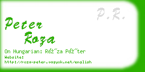 peter roza business card